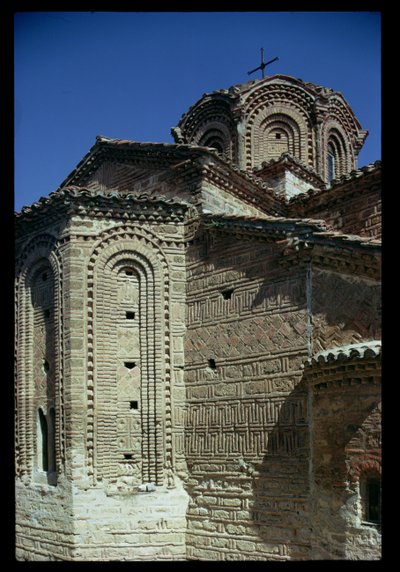 Oostkant van de kerk, gebouwd in 1295 door Progonos Sgouros